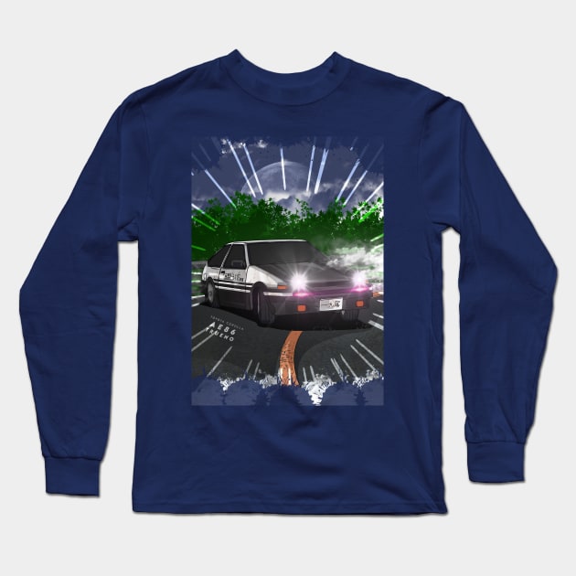 Toyota Corolla AE86 Trueno Long Sleeve T-Shirt by CoretanVector